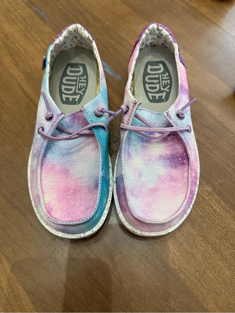 Hey Dude Kids Tie-Dye Canvas Sneakers - Pink, Purple & Teal